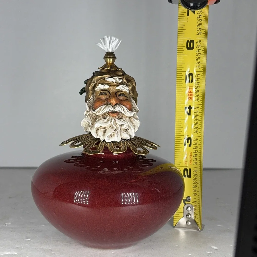 Rare Vintage 2004 RJR Christmas Floating Wick Oil Lamp Santa‎ Red